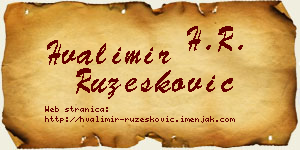 Hvalimir Ružesković vizit kartica